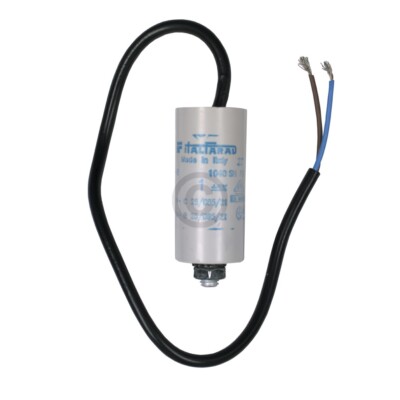 Kondensator 1µF 450V universal mit Anschlusskabel und Befestigungsschraube