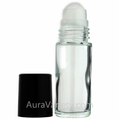 1 OZ 30 ML PLAIN CLEAR GLASS ROLL ON BOTTLES WITH CAPS 6 12 72 144 288 PCS