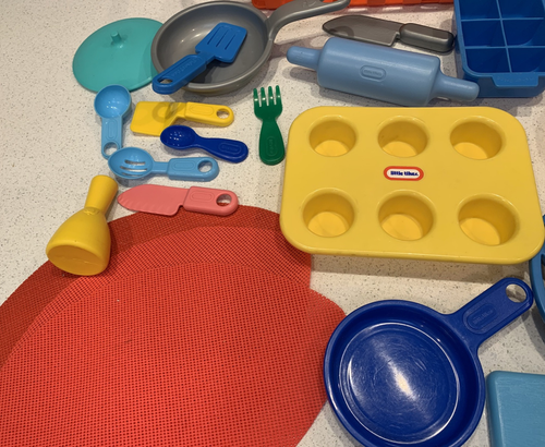 Genuine Fisher Price & Little Tikes Huge 57 Piece Mixed Lot Play Food & Utensils - Picture 2 of 5