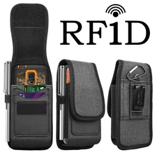 Rfid Blocking Nylon Wallet Universal Cell Phone Holster Pouch For iPhone 17/Air