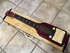 1957 Supro 6 String Lap Steel Red Mop With White Case