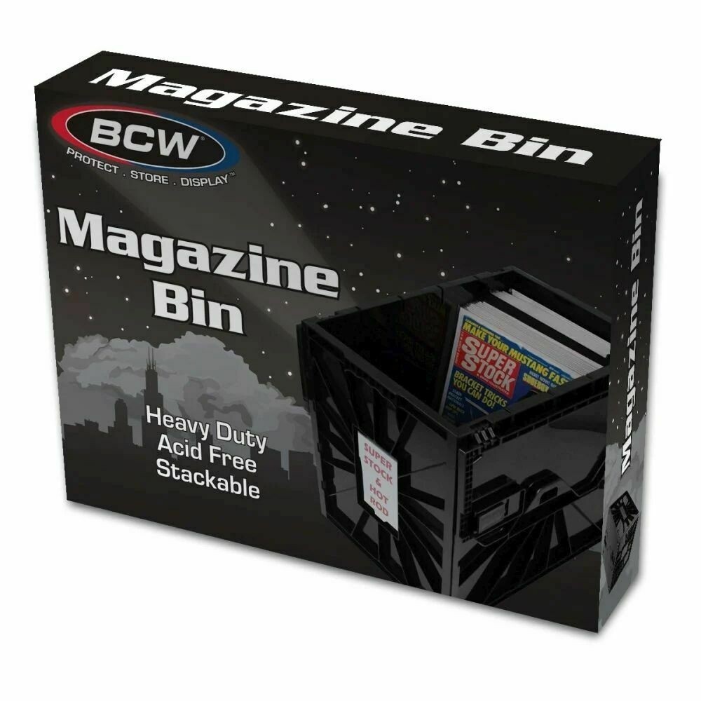 BCW Plastic Black Heavy Duty Acid Free Stackable Magazine / Document Storage Bin