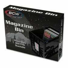 BCW Plastic Black Heavy Duty Acid Free Stackable Magazine / Document Storage Bin