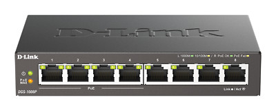 Switch 8 Ports Gigabit PoE+ Desktop D-Link DGS-1008P