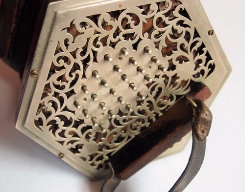 Antique Mozart Co T.S 55 Key Concertina For Restoration, Lachenal Era - Picture 4 of 8