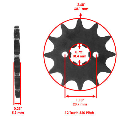 Caltric Front Drive Chain Sprocket for Kawasaki 13144-1049 Teeth