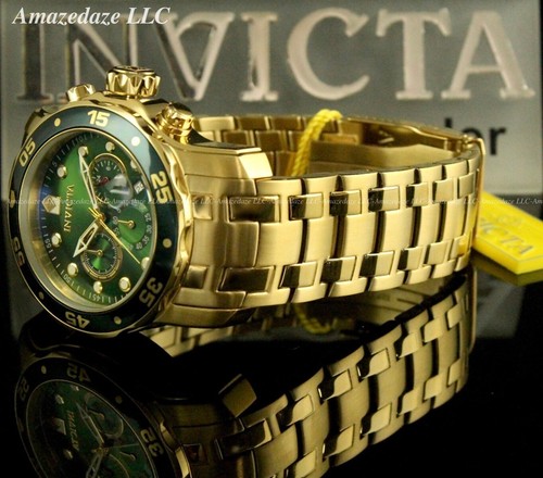 NUEVO Reloj Invicta Hombres 48mm Pro Diver Cronógrafo de Buceo Acero Inoxidable ESFERA VERDE St. - Imagen 3 de 10