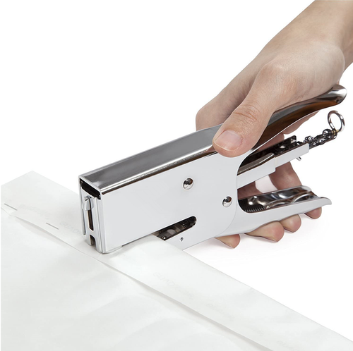 SCHWERE HEFTERZANGE Multi-Material Büro Handwerk Stoff + 400 26/6 Heftklammern - Bild 4 von 6