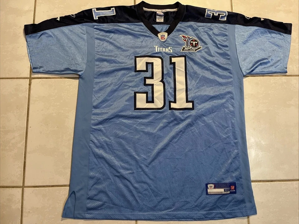 Camiseta deportiva vintage Reebok Tennessee Titans NFL Cortland Finnegan 2008 para hombre TALLA 60 Foto 2 de 4