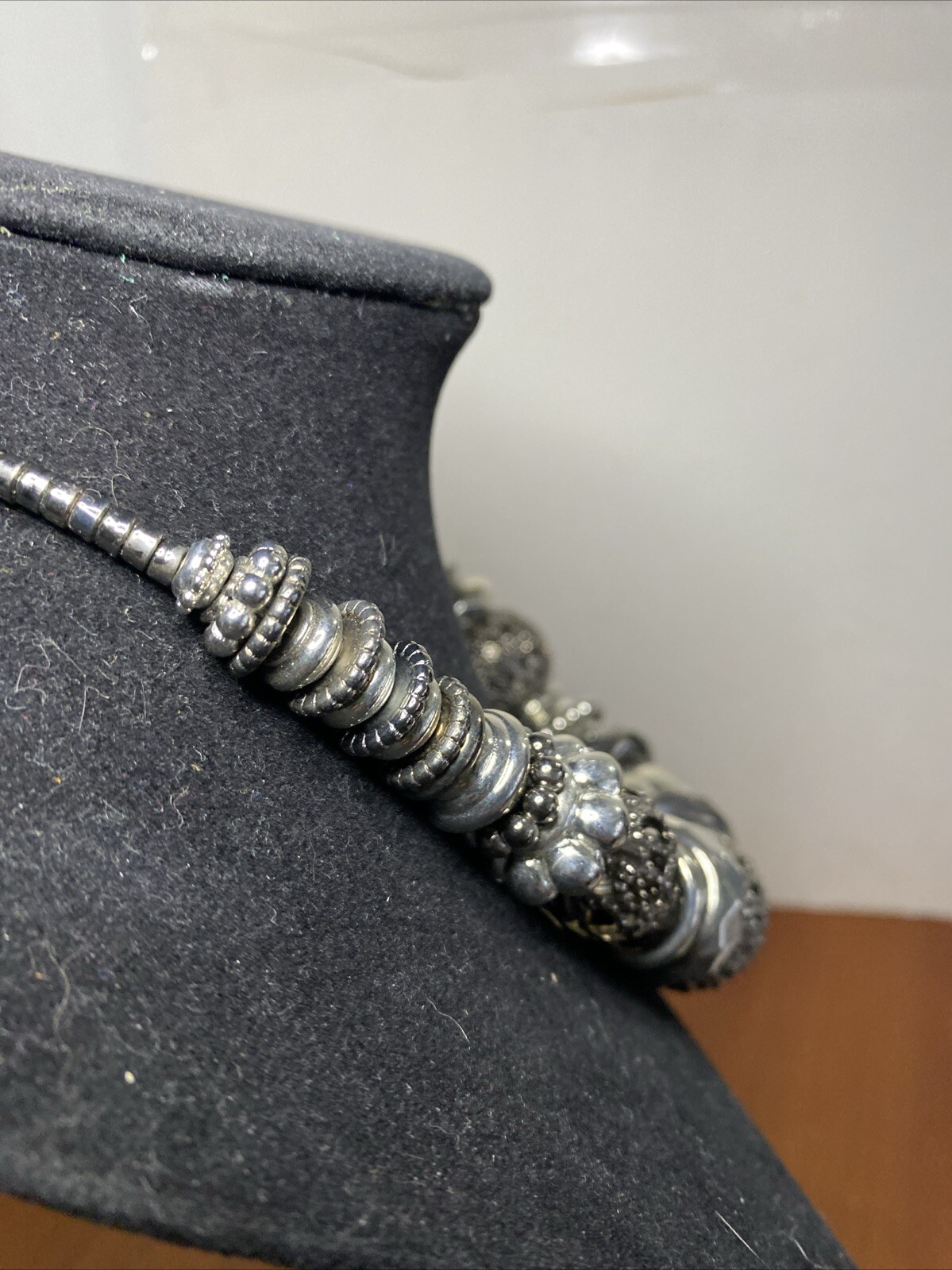 Bold Elements Chunky Silver & Black Necklace - image 11