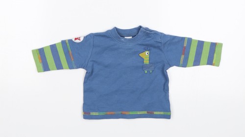 NEXT Baby blau Baumwolle Jersey T-Shirt Größe 0-3 Monate runder Ausschnitt - Giraffe