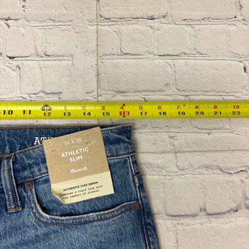 NWT Madewell Men Athletic Slim Jeans Size 31x30 Blue Denim D007 -7 - Picture 4 of 21
