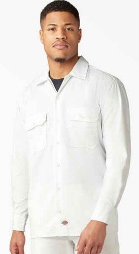 Vintage Y2K Dickies Long Sleeve Work Shirt – White – Men's XL
