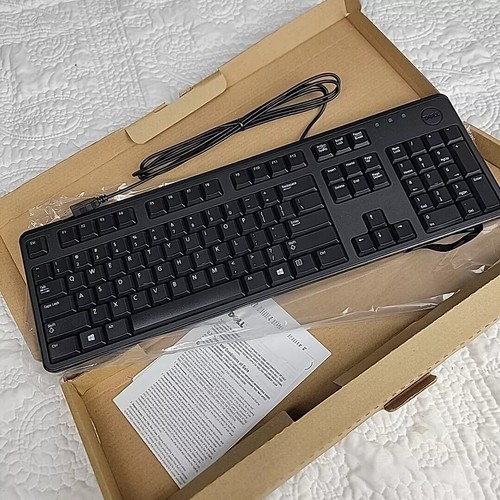 AU SELLER NEW Orig Dell QuietKey Wired USB Keyboard KB212-B 0DJ458 Englsh QWERTY - 第 1/8 張圖片