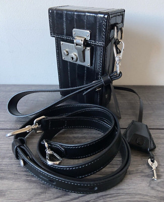DUNHILL SCHWARZE EXOTISCHE AALHAUT LEDER SCHLOSS TASCHE HERGESTELLT IN UK EINZELHANDEL £2795... SELTEN!!