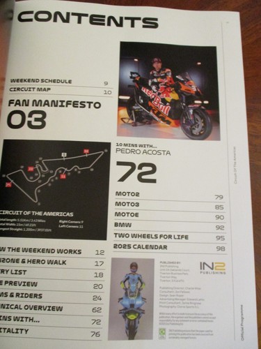 CIRCUIT OF THE AMERICAS MOTOGP OFFICAL PROGRAM 2025 HUGH TYPO ERROR BRAND NEW - Picture 3 of 5