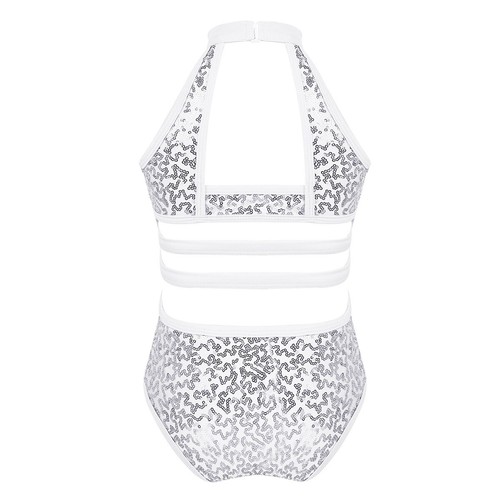Kids Girls Rompers Dance Unitard Sparkly Bodysuit Cutouts Leotard Performance - Picture 20 of 81