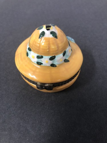 Trinket Box Yellow Bonnet (Hat) with 