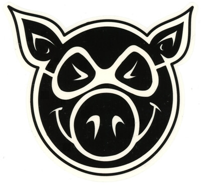 Pig Wheels Skateboard Sticker Logo Schwarz Weiss 11,5x11cm Gestanzt