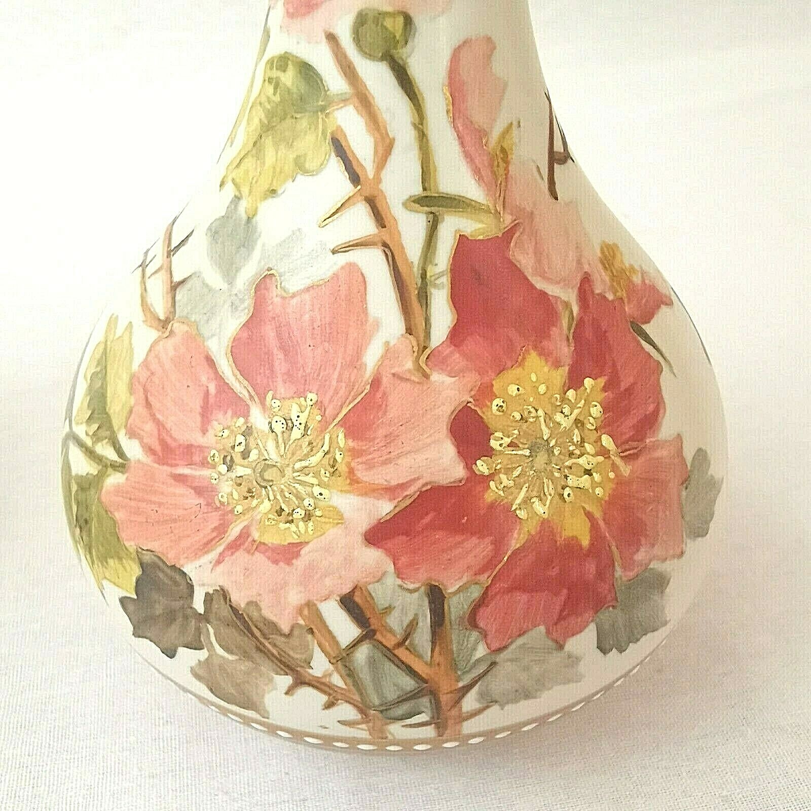 Doulton Lambeth Carrara Onion Vases Pair Antique Floral Rosa Keen eBay