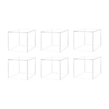 6 Pack 4" Clear Acrylic Box Riser 5 Sided Counter Pedestal Display Bin