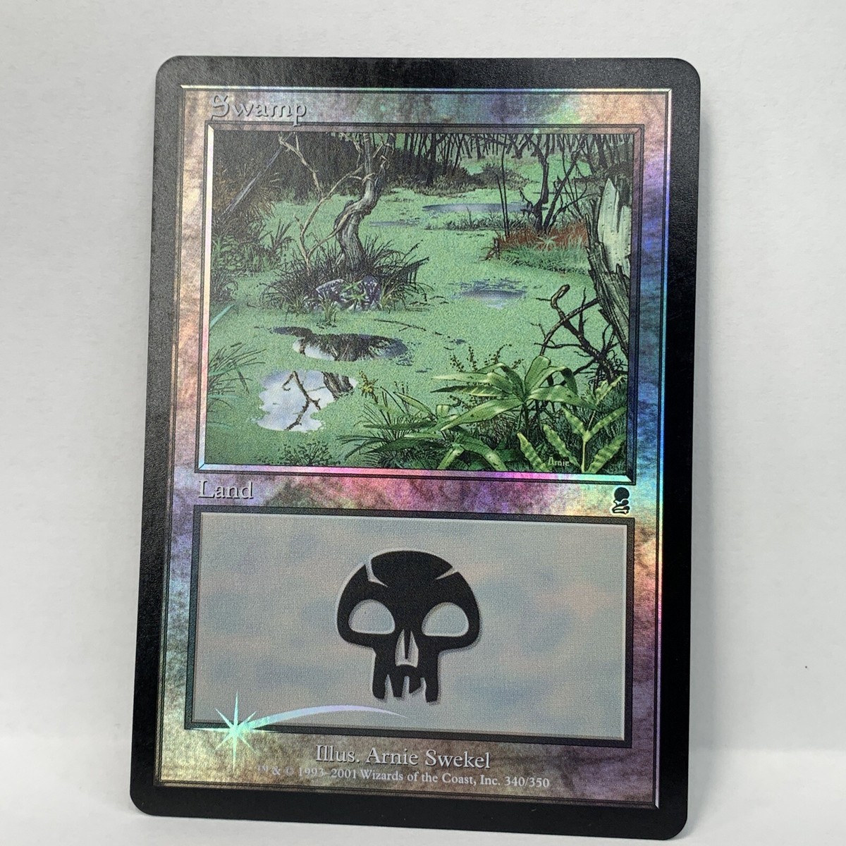 MTG FOIL Swamp Land Card Odyssey 340/350 Black Magic the