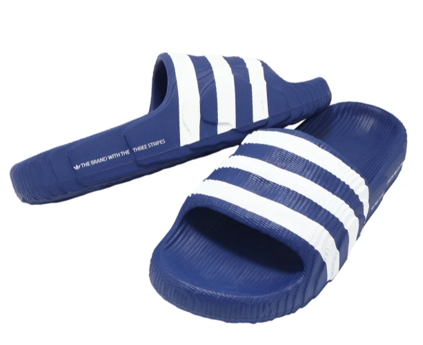 Adidas Adilette 22 Slides Blu Bianco Uomo Taglia 12 Nuove (IF3667) Spedizione Gratuita