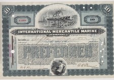 International Mercantile Marine Stock Certificate New Jersey Grey