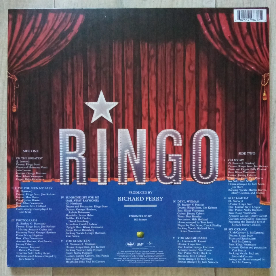 LP Ringo STARR - Ringo - 00602557987812 - Gatefold Livret 20P - Europe 2018 - NM - Photo 3/4