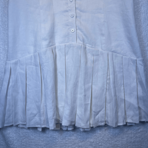 Mini Vestido Reformation Blanco Lino Cuello Sin Mangas Talla 10 - Imagen 4 de 11