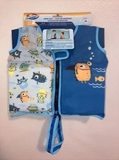 SwimWays Child Monster Print Swim Vest Safe Ages 2-4 Swim Step 2 Life Jacket