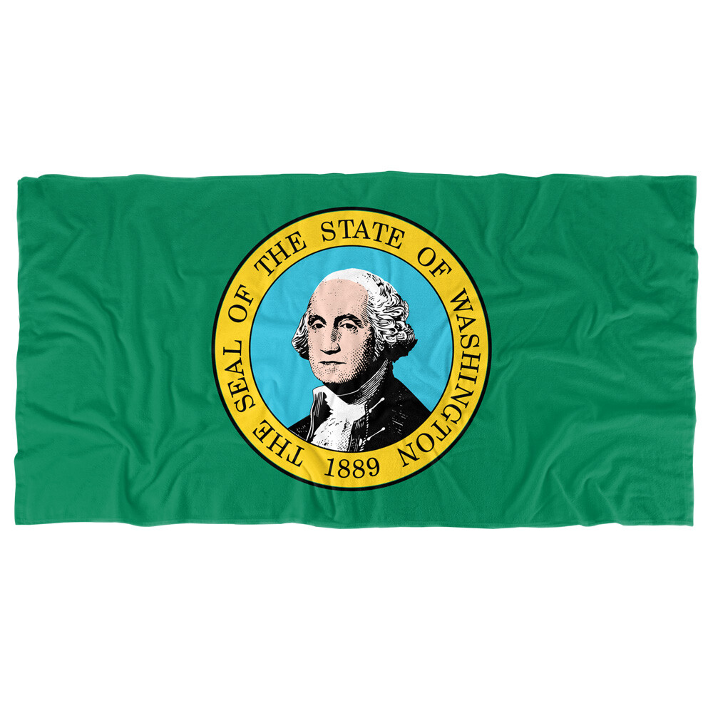 Washington State Flag Design Beach Towel 30x60 Inches for Pool and Beach