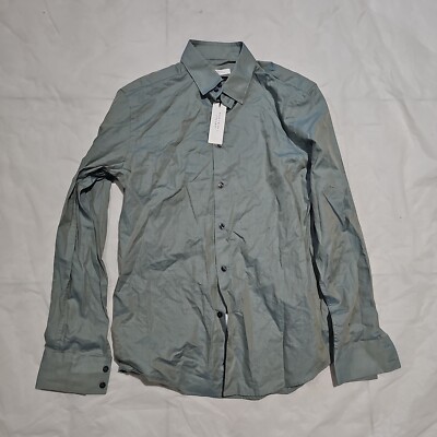 NEW VERSACE COLLECTION TREND FIT GREEN BUTTON SHIRT 16 41