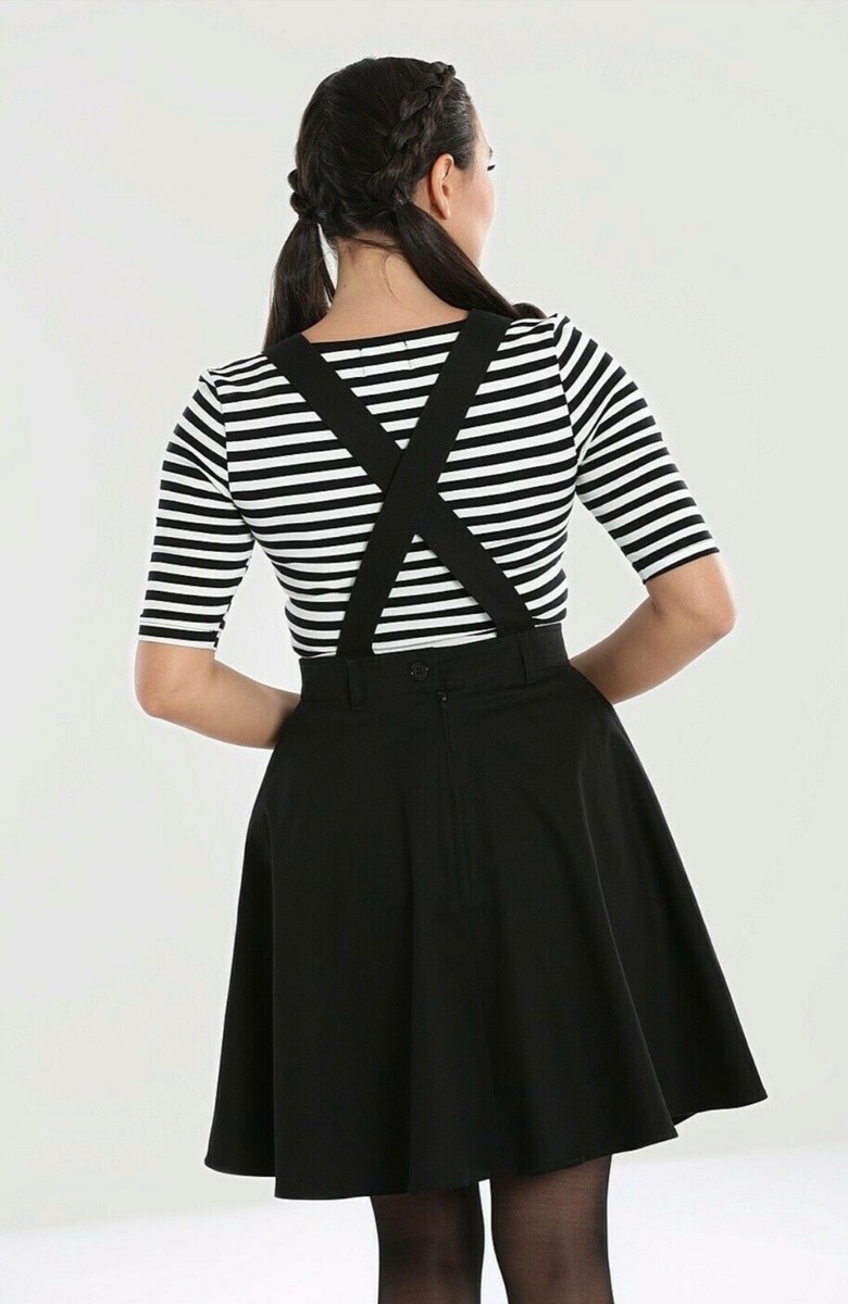 Hell Bunny Samara Sun Moon Board Gothic Wicca Witchcraft Pinafore Dress - Cotton Blend With Adjustable Straps