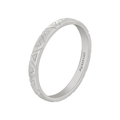 cai Ring 925 Silber rhodiniert Dreiecke Stacking Beisteckring poliert Damen Neu