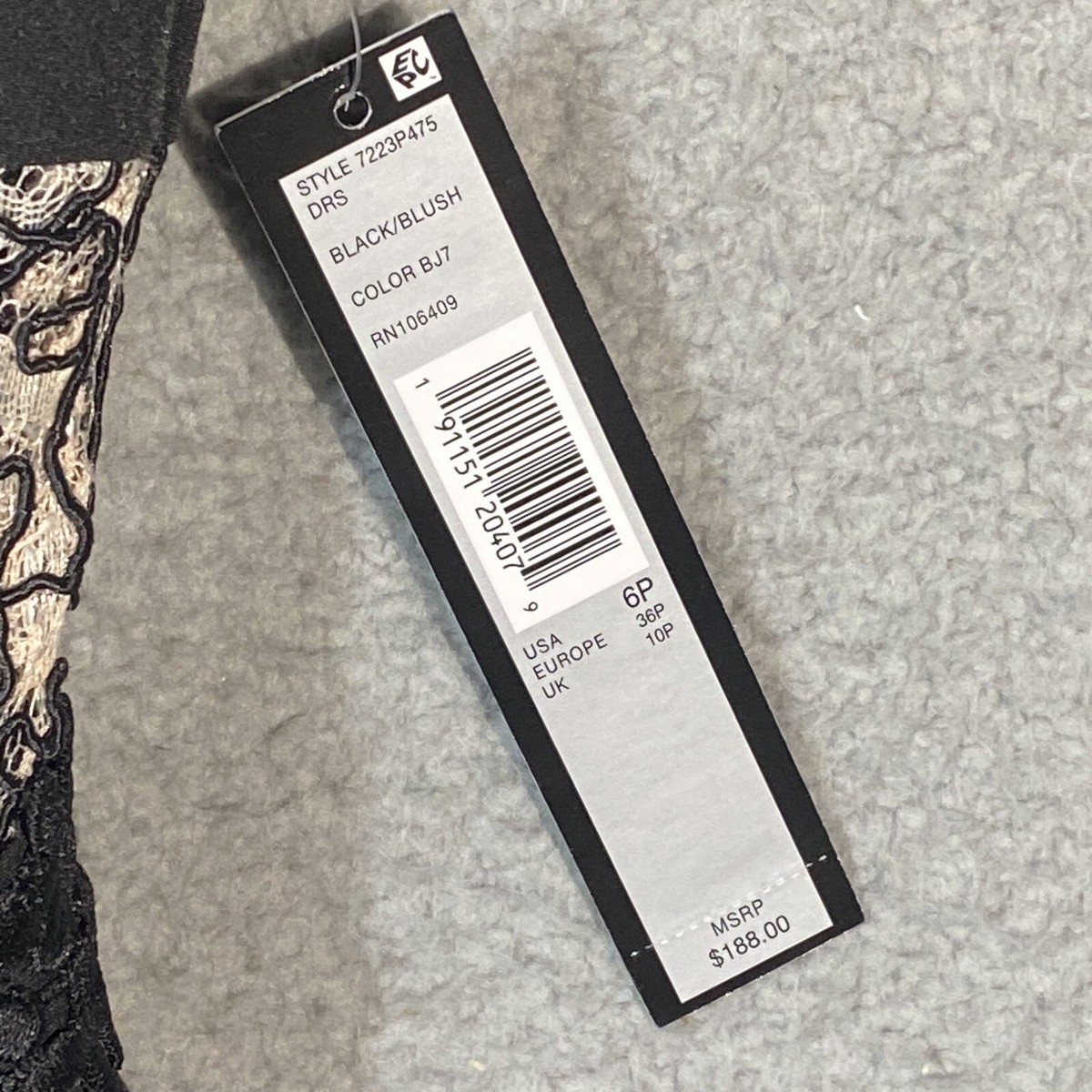 Tahari Floral Dress Stripe Embroidered Lace Black Blush Knee