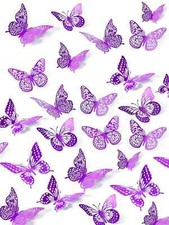 24pcs 3D Butterfly Wall Stickers 3Sizes Butterfly Decorations Suitable For Party