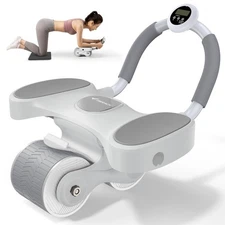 Merach Abs Roller With Knee Mat, Ab Wheel, Quiet, Two Wheels, Highly Dura_