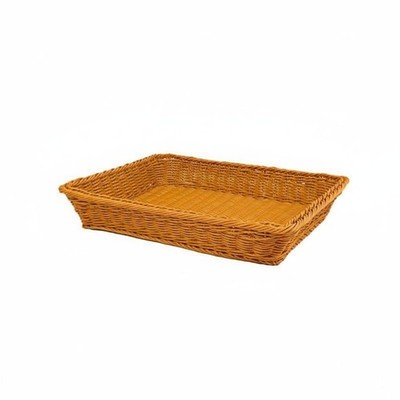 Plastic Wicker Fruit Basket Easy to Clean Woven Bread Serving Tray