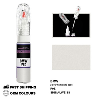 FÜR BMW SIGNALWEISS P9Z Touch Up Lackstift Pinsel Fix Kit Kratzer Chip Set