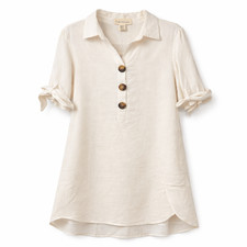 Lost in Lunar Coastal Grandmother Linen Dress Women Sz M Minimalist French Girl