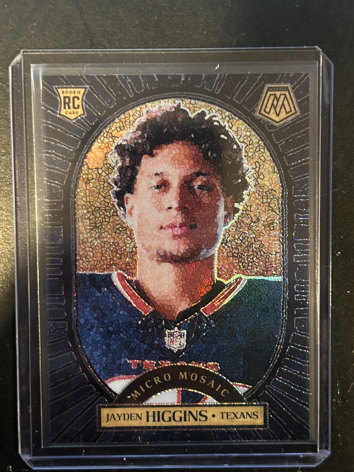2025 Panini Mosaic #16 Jayden Higgins Micro Mosaic Case Hit SSP RC Texans