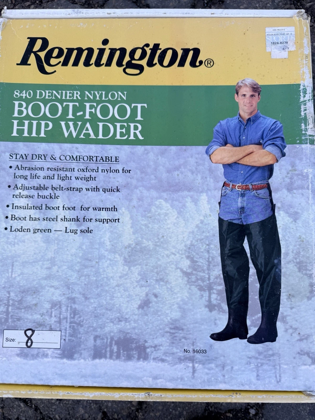 Remington Nylon Boot Foot Hip Wader 1997 Size 8