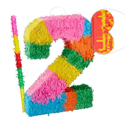Pinata set bunt 0,2 kg Geburtstags-Pinata Zahlen-Pinata Party-Pinata leicht
