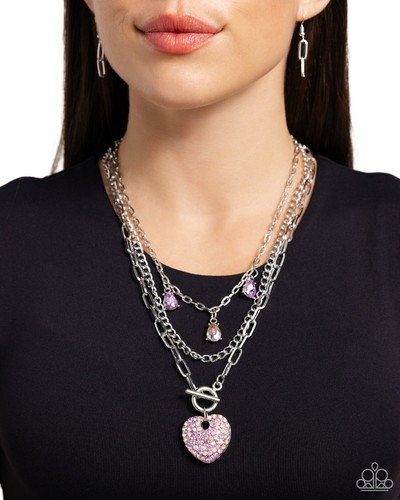New Paparazzi Jewelry-Heart History Necklace-Purple