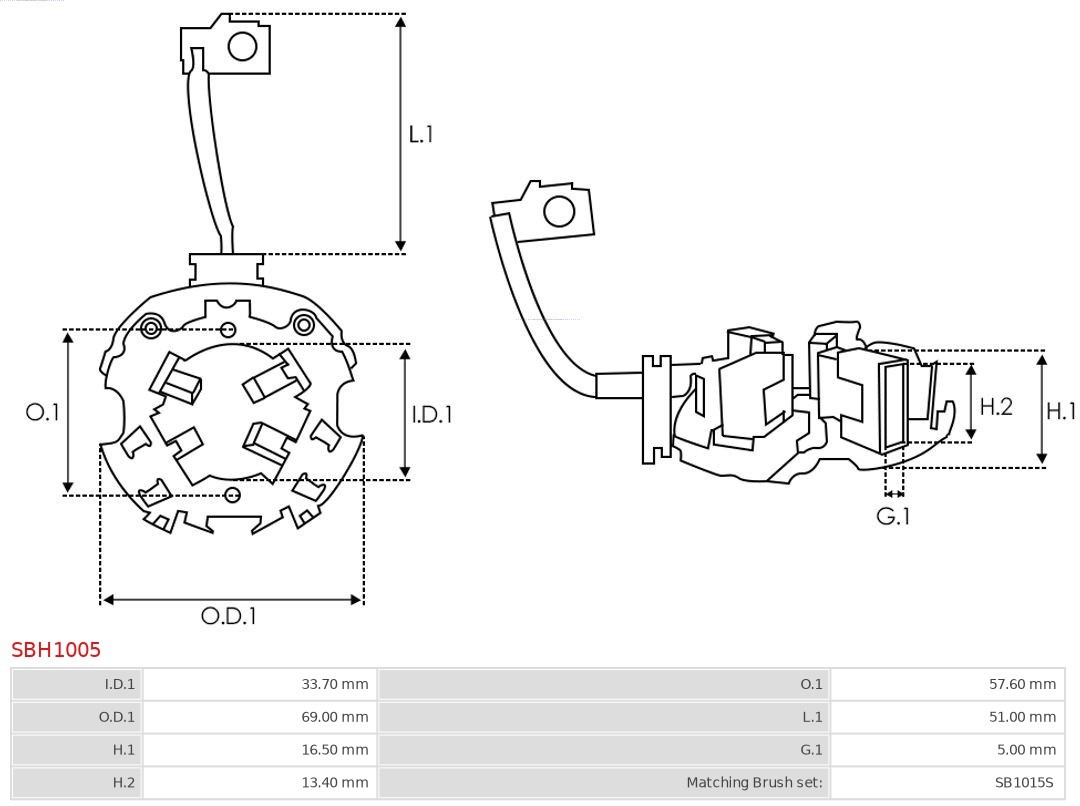 As-Pl Halter, Kohlebürsten Sbh1005 - Bild 4