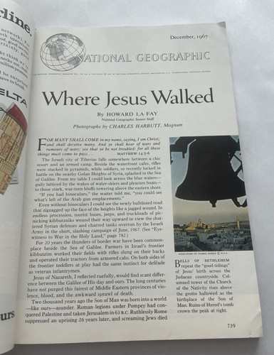National Geographic December 1967 Where Jesus Walked Bible Land + Map 40” x 29” - Picture 6 of 7