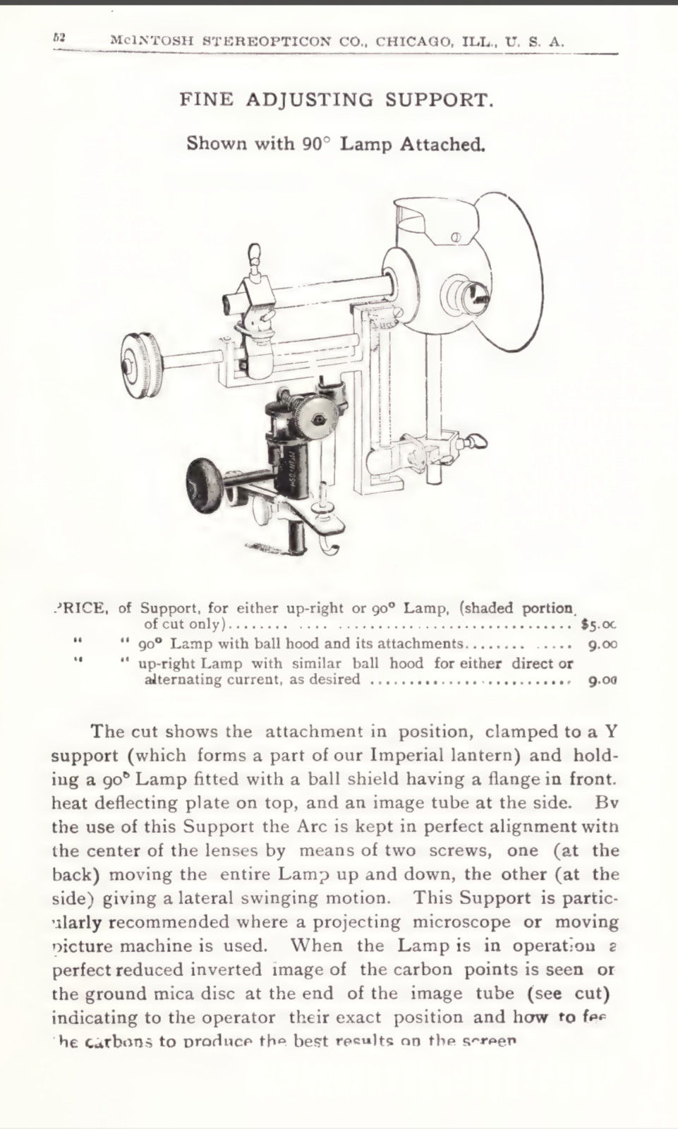 McIntosh Carbon Arc Magic Lantern Projector Antique 1895 Stereopticon Optical