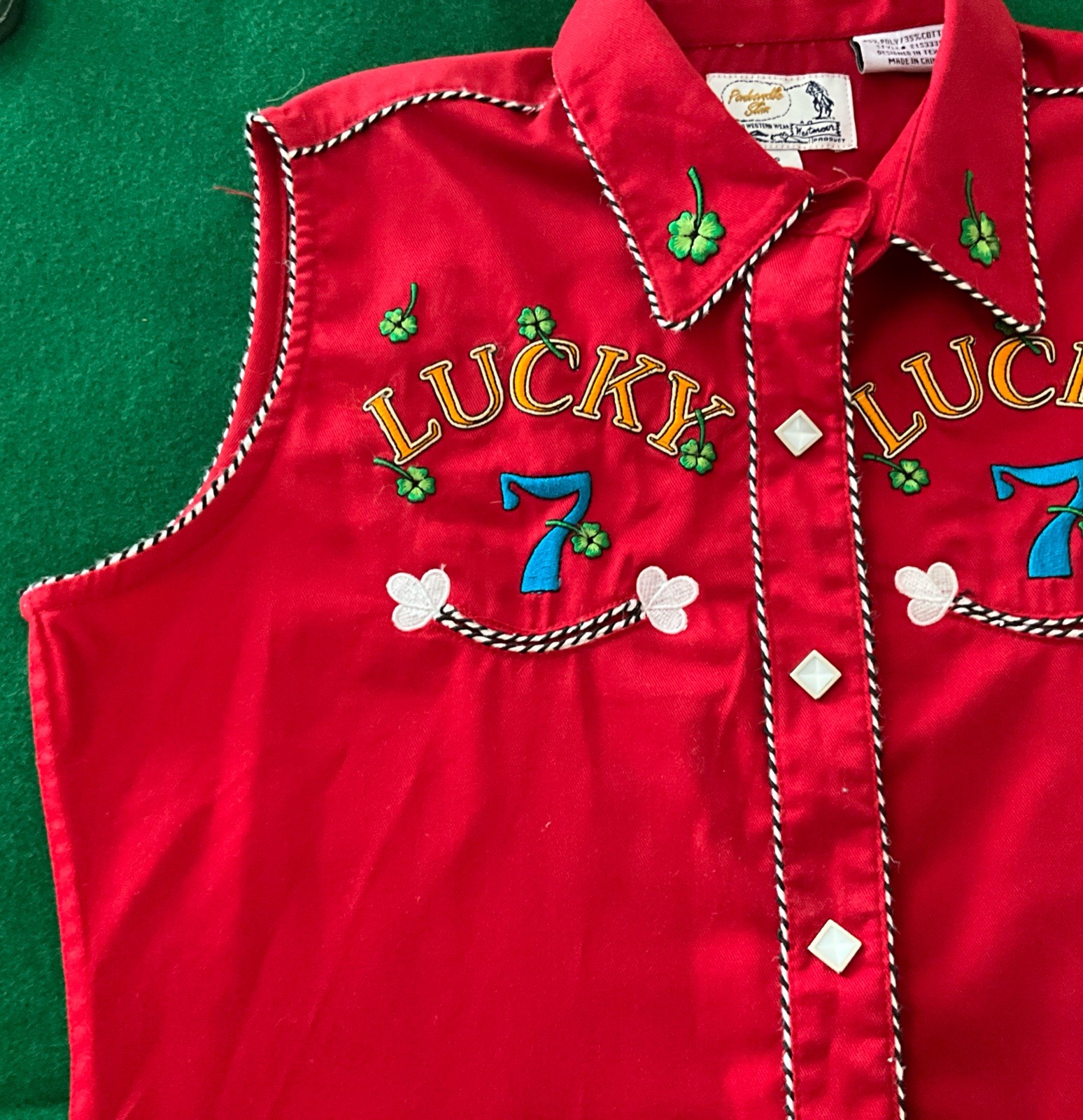 Shirt Woman  Western Small Vegas Gambling  Embroi… - image 4