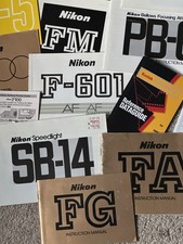 Nikon Camera Manuals for F, FM, FE, FG, N Series F2 F3 F4 Film SLR